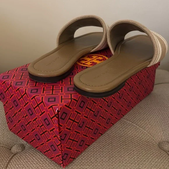 TORY BURCH Double T Jacquard Slide - Picture 4 of 7
